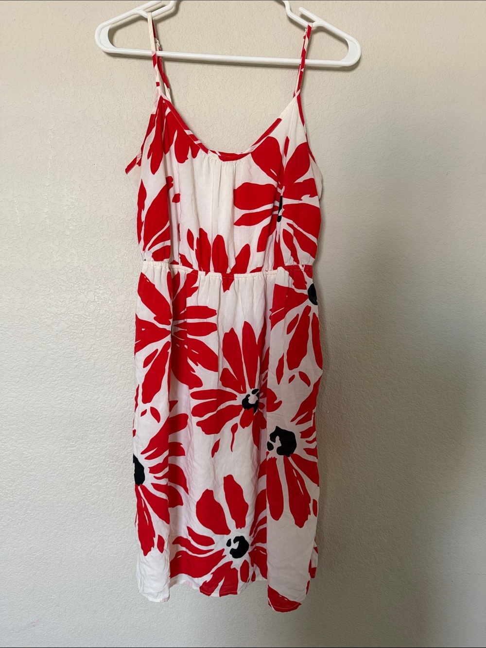 Old Navy Red & White Floral Mini Sundress